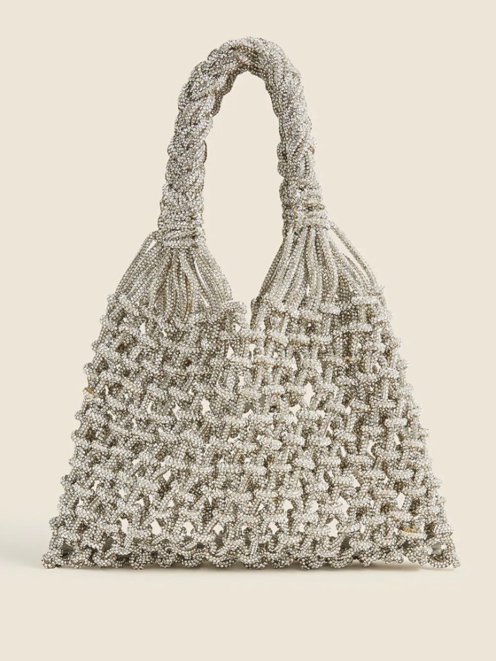 NWOT Collection small Cadiz handknotted rope tote with crystals